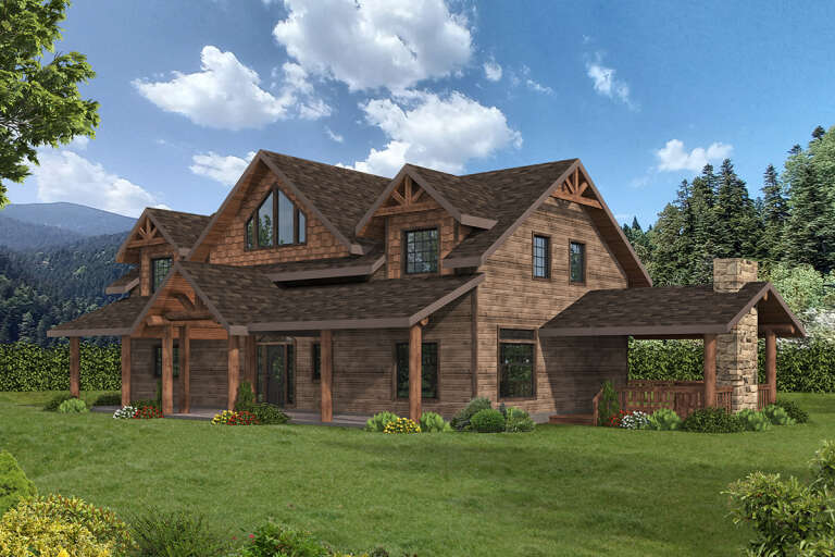 House Plan House Plan #33951 Angled Front Elevation