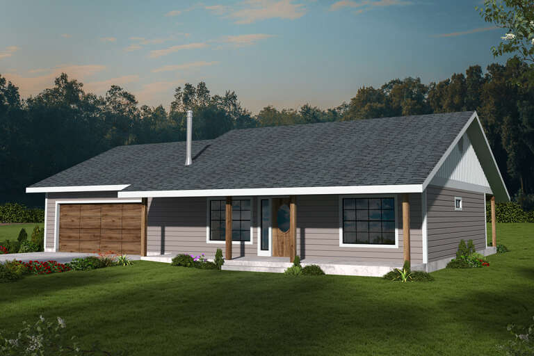 House Plan House Plan #33952 Angled Front Elevation