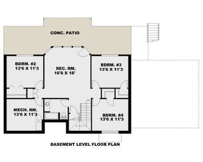 Basement for House Plan #039-00804