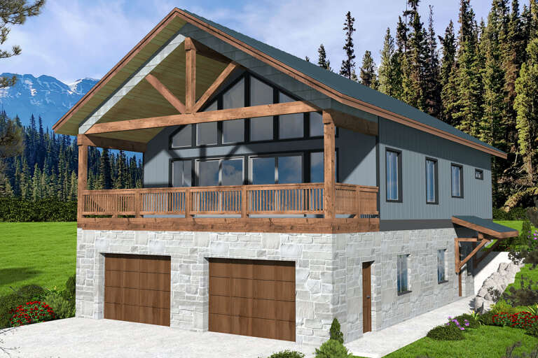 House Plan House Plan #33954 Angled Front Elevation