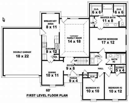 Floorplan 1 for House Plan #053-00450