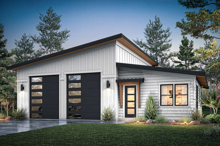 House Plan House Plan #33961 Angled Front Elevation