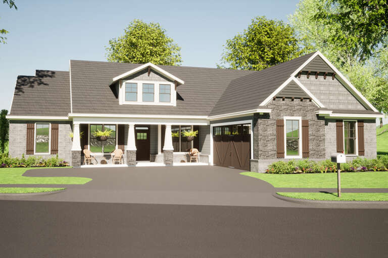 House Plan House Plan #33963 Angled Front Elevation