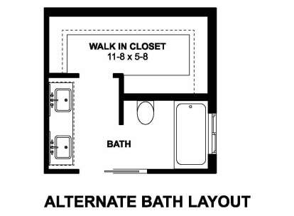 Alternate Master Bathroom for House Plan #2699-00055