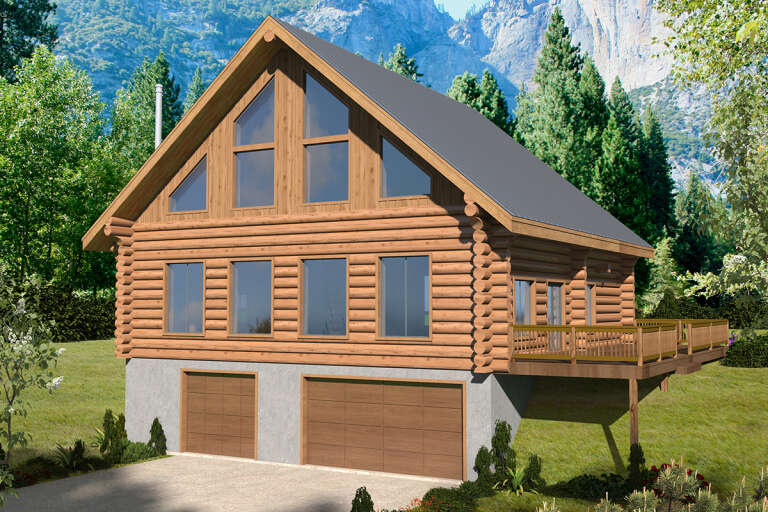 House Plan House Plan #33969 Angled Front Elevation