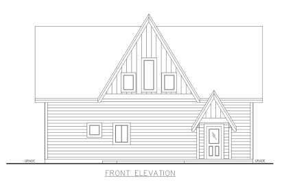 Cabin House Plan #039-00809 Elevation Photo