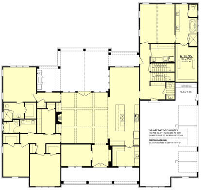 Main Floor w/ Basement Stairs Location for House Plan #041-00404