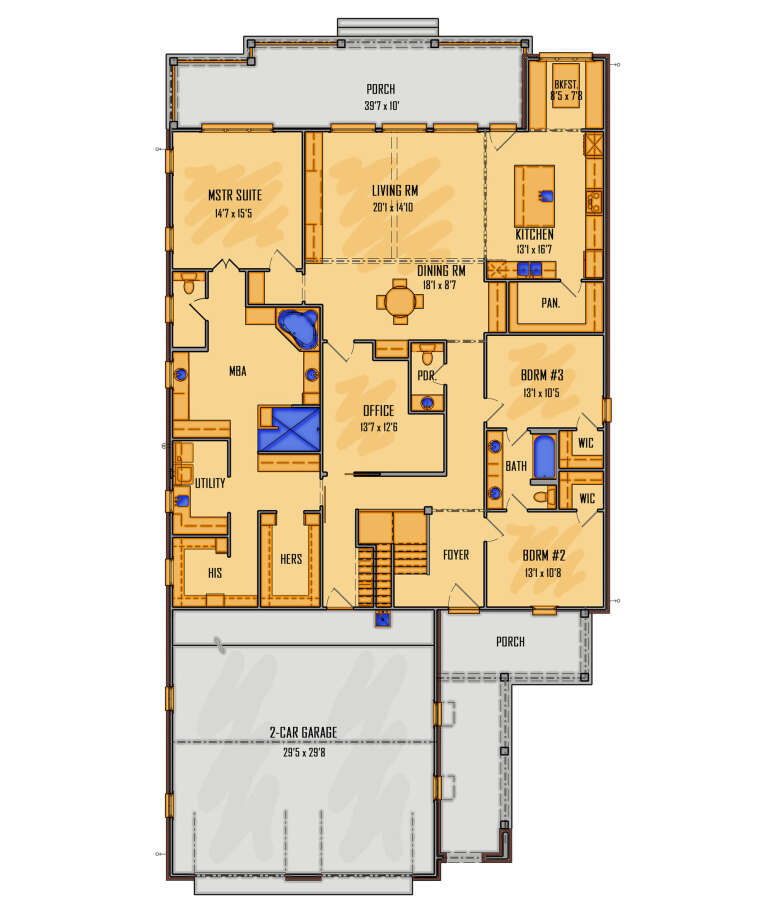 House Plan House Plan #33974 Drawing 1