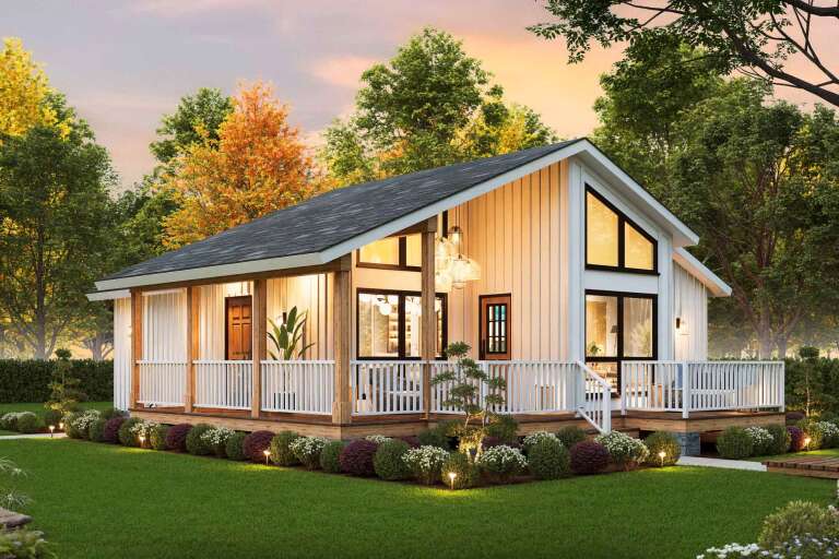 House Plan House Plan #33976 Angled Front Elevation