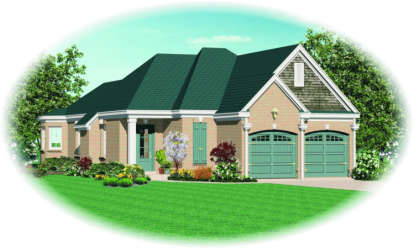 3 Bed, 2 Bath, 1589 Square Foot House Plan - #053-00452