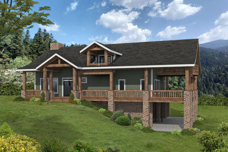 House Plan House Plan #33980 Angled Front Elevation