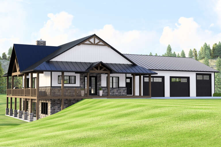 House Plan House Plan #33982 Angled Front Elevation