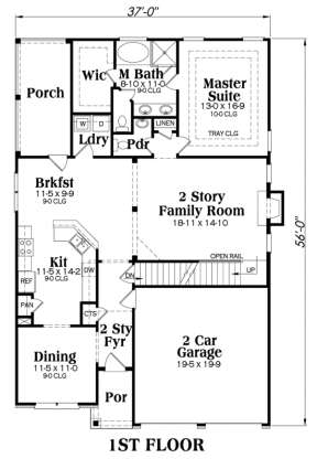 Main Floor for House Plan #009-00017
