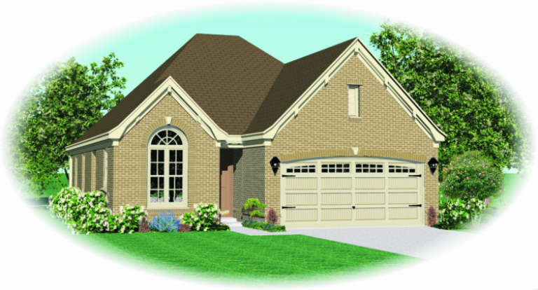 French Country House Plan #053-00454 Elevation Photo