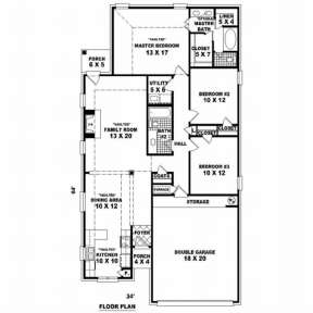 Floorplan 1 for House Plan #053-00454