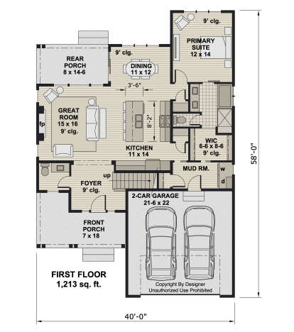 Main Floor for House Plan #098-00652