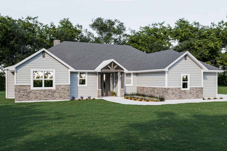 House Plan House Plan #34003 Angled Front Elevation