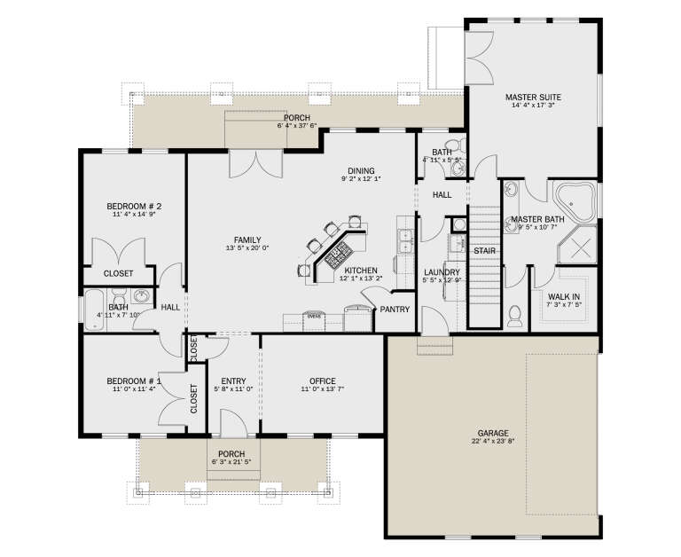 House Plan House Plan #34008 Drawing 1
