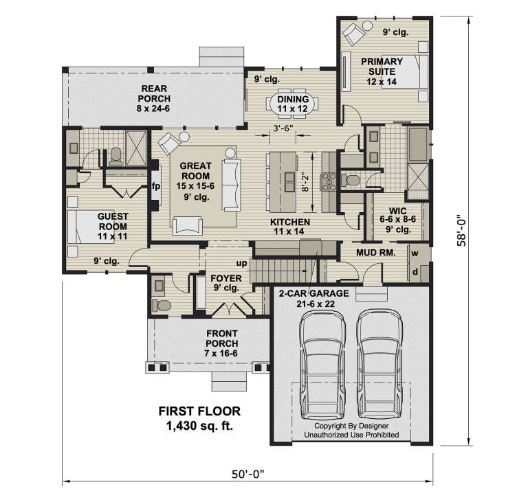 House Plan House Plan #34013 Drawing 1