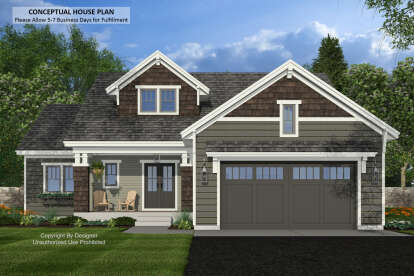Craftsman House Plan #098-00655 Elevation Photo