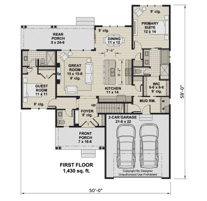 Main Floor for House Plan #098-00655