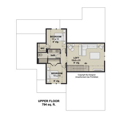 Second Floor for House Plan #098-00655