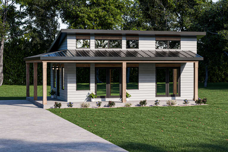 House Plan House Plan #34016 Angled Front Elevation
