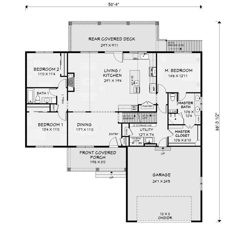House Plan House Plan #34017 Drawing 1