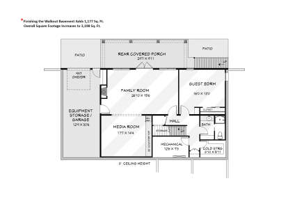 Walkout Basement for House Plan #3125-00033