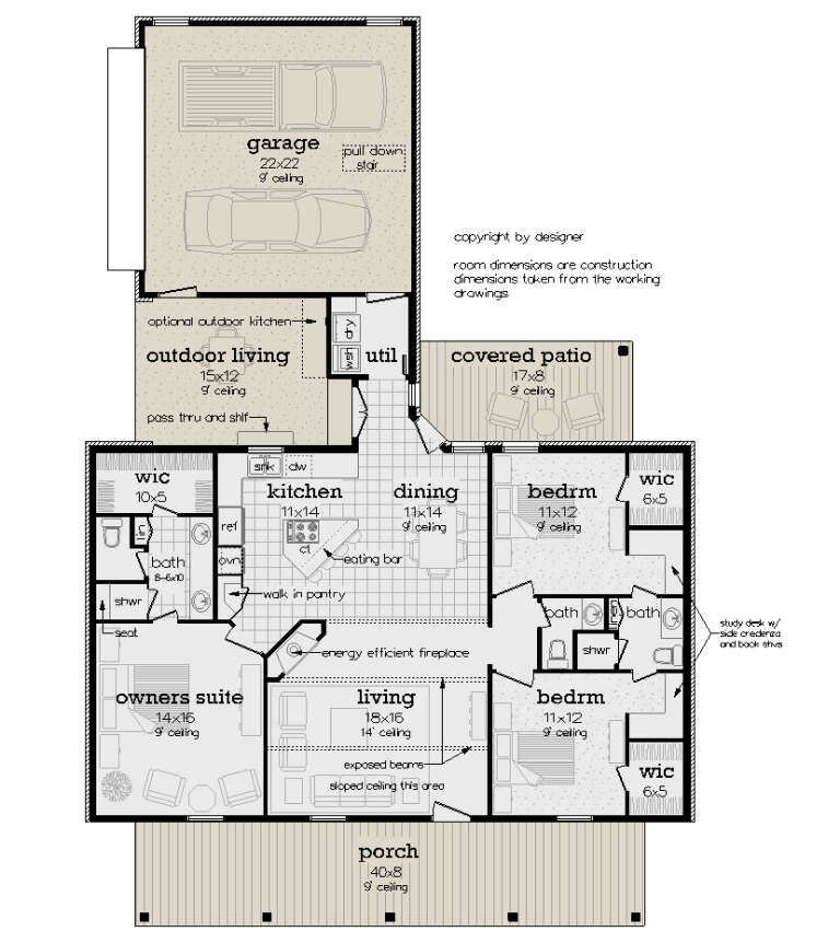 House Plan House Plan #34019 Drawing 1