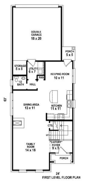 Floorplan 1 for House Plan #053-00456