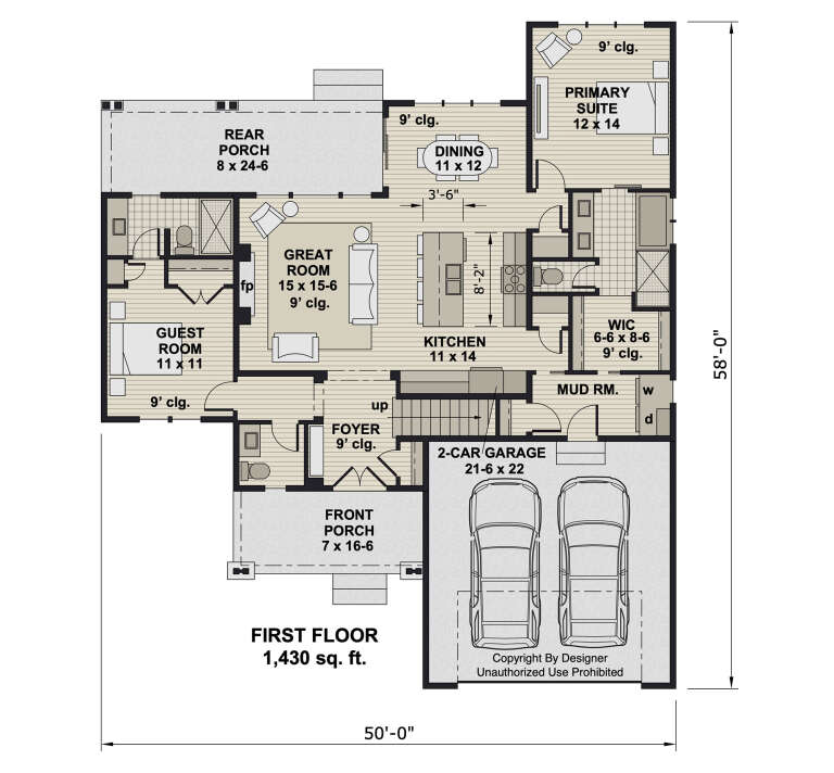 House Plan House Plan #34021 Drawing 1