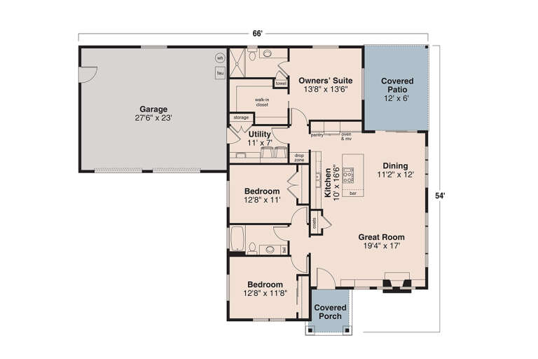 House Plan House Plan #34022 Drawing 1