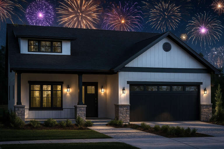 House Plan House Plan #34023 Angled Front Elevation - 4th of July