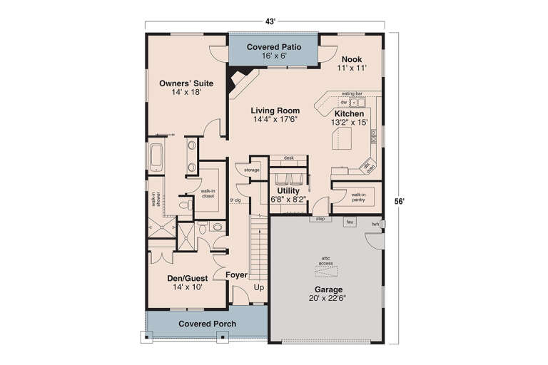 House Plan House Plan #34023 Drawing 1