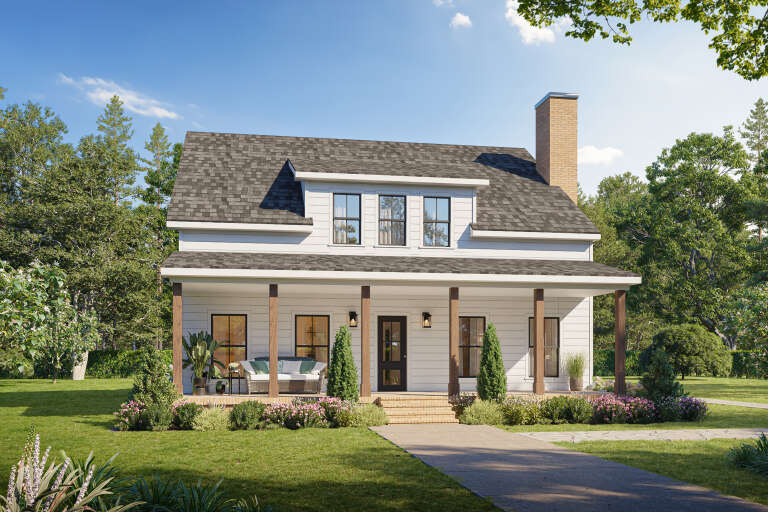 House Plan House Plan #34027 Angled Front Elevation