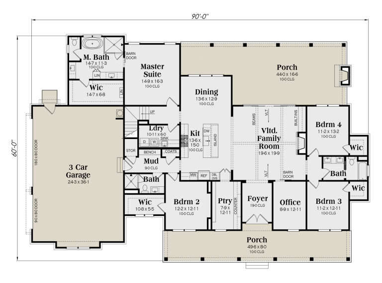 House Plan House Plan #34030 Drawing 1