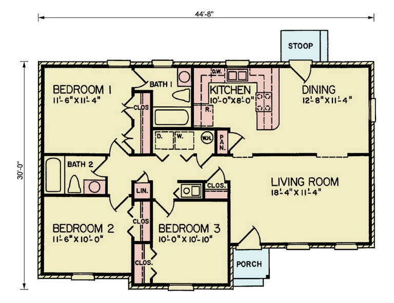 House Plan House Plan #34039 Drawing 1