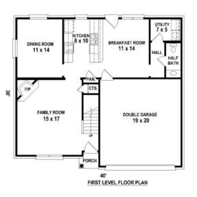 Floorplan 1 for House Plan #053-00458