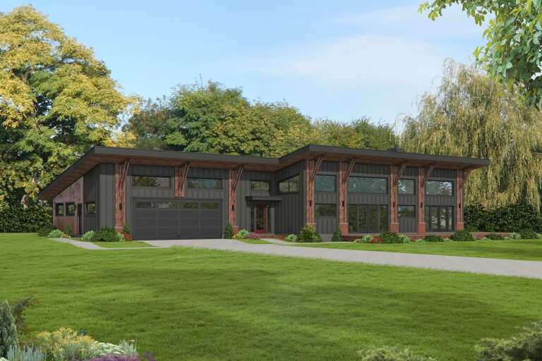 House Plan House Plan #34041 Angled Front Elevation
