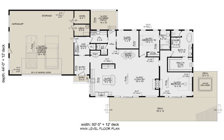 House Plan House Plan #34041 Drawing 1