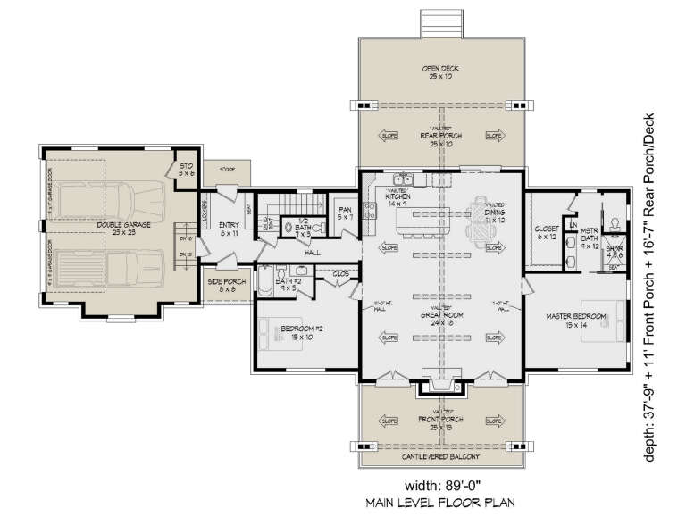 House Plan House Plan #34042 Drawing 1