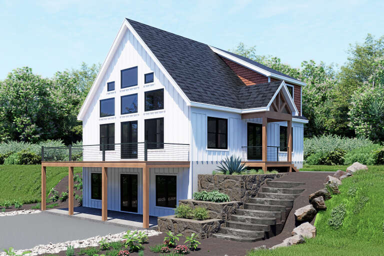House Plan House Plan #34043 Angled Front Elevation