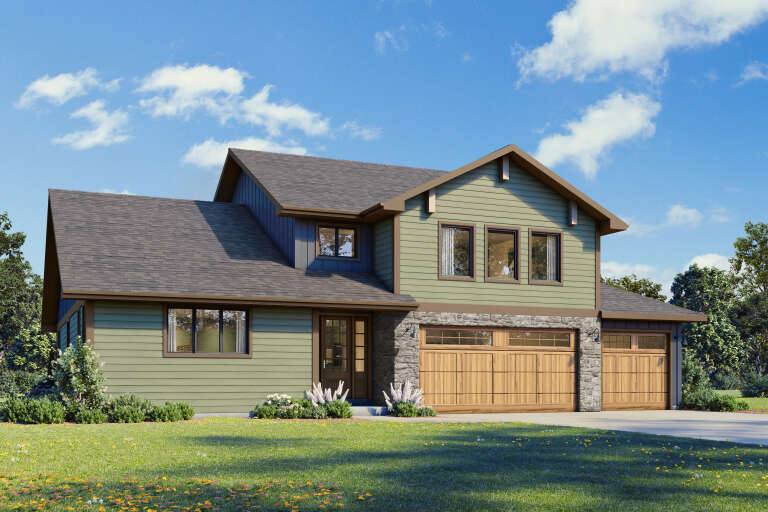 House Plan House Plan #34046 Angled Front Elevation