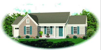2 Bed, 2 Bath, 1008 Square Foot House Plan - #053-00459