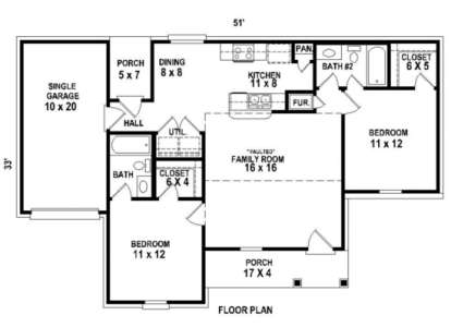 Floorplan 1 for House Plan #053-00459