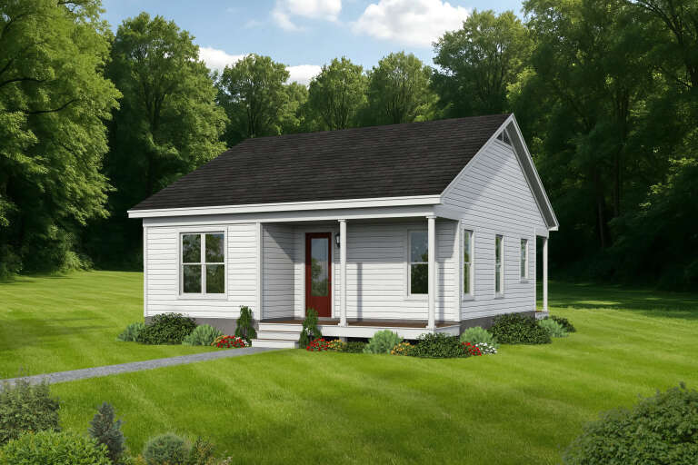 House Plan House Plan #34051 Angled Front Elevation