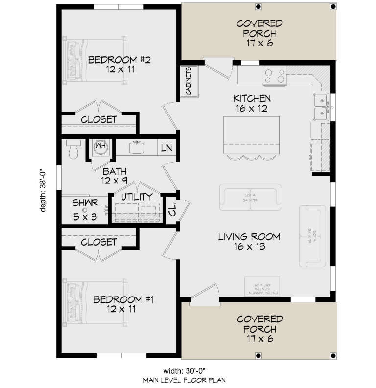 House Plan House Plan #34051 Drawing 1