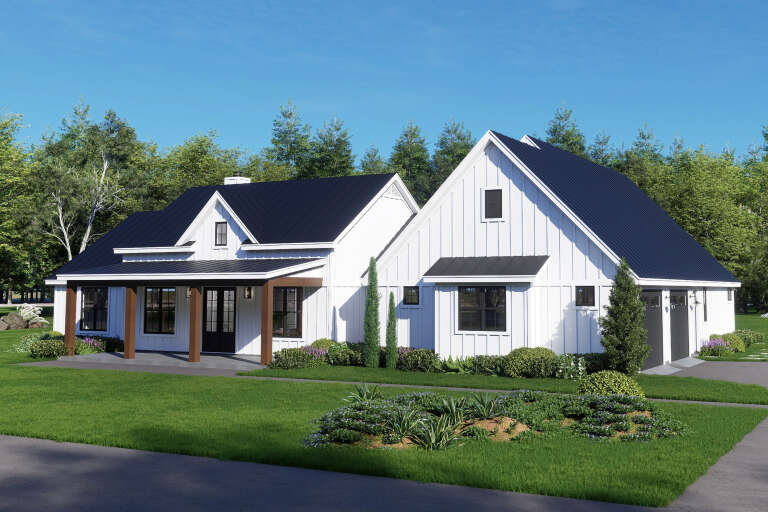 House Plan House Plan #34054 Angled Front Elevation