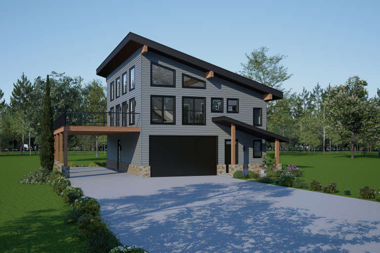 House Plan House Plan #34055 Angled Right Elevation